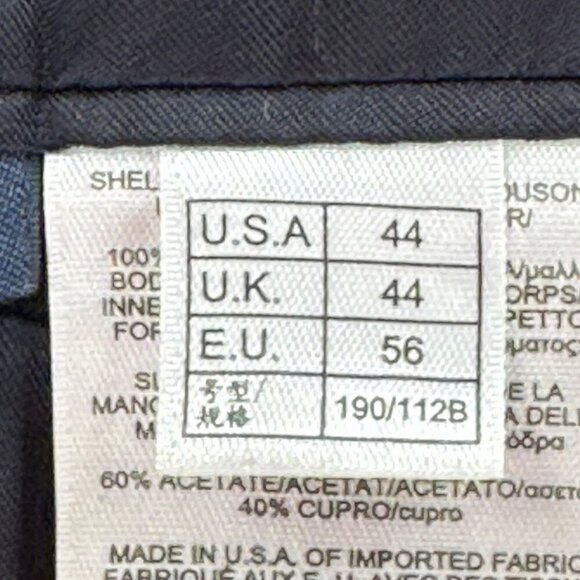 Brooks Brothers 1818 Madison Mens Black Blazer Size 44L 2-Button Imported Fabric - Picture 9 of 10